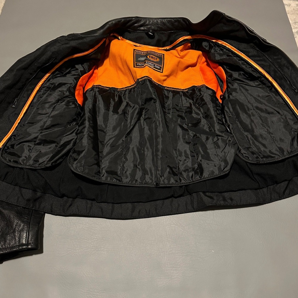 First Classics Leather Gear Black Motorcycle Jacket Classic Leather Gear Size S View 3